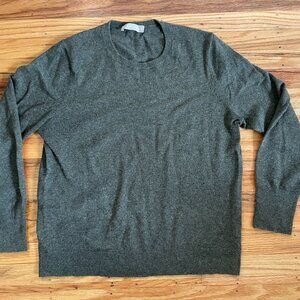 Everlane The Cashmere Classic Crewneck Sweater Olive Sz XL